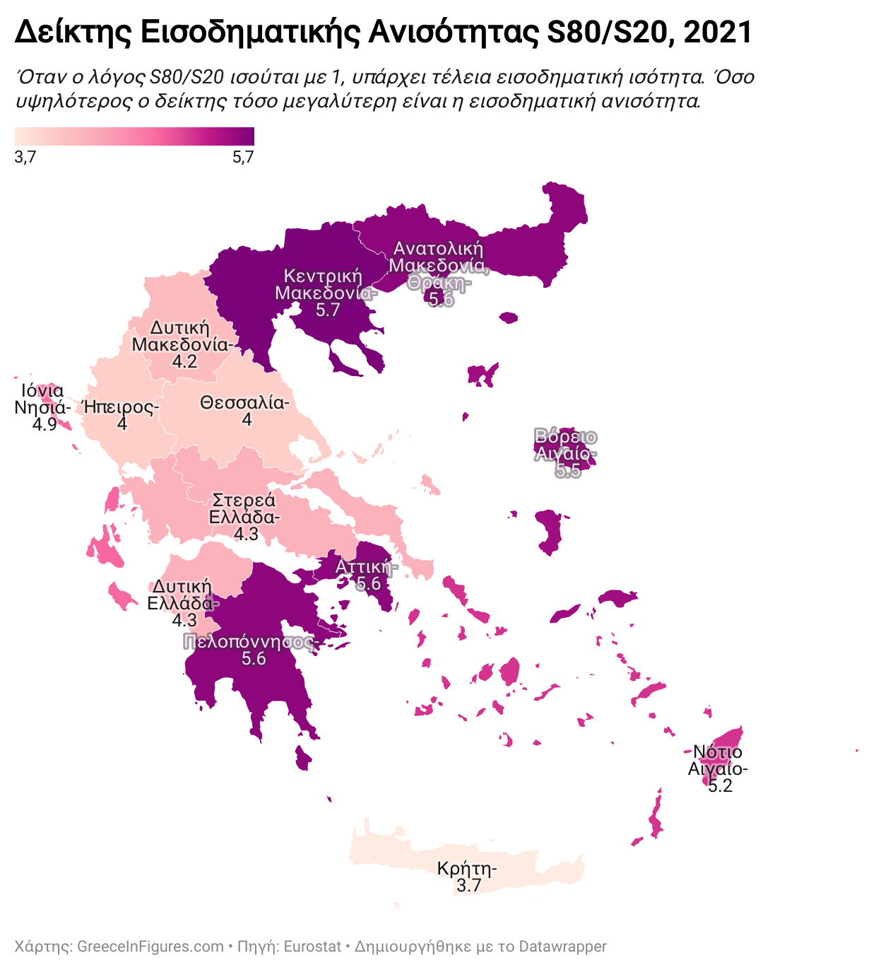 Η Κεντρική Μακεδονία καταγράφει τη μεγαλύτερη εισοδηματική ανισότητα στην Ελλάδα.